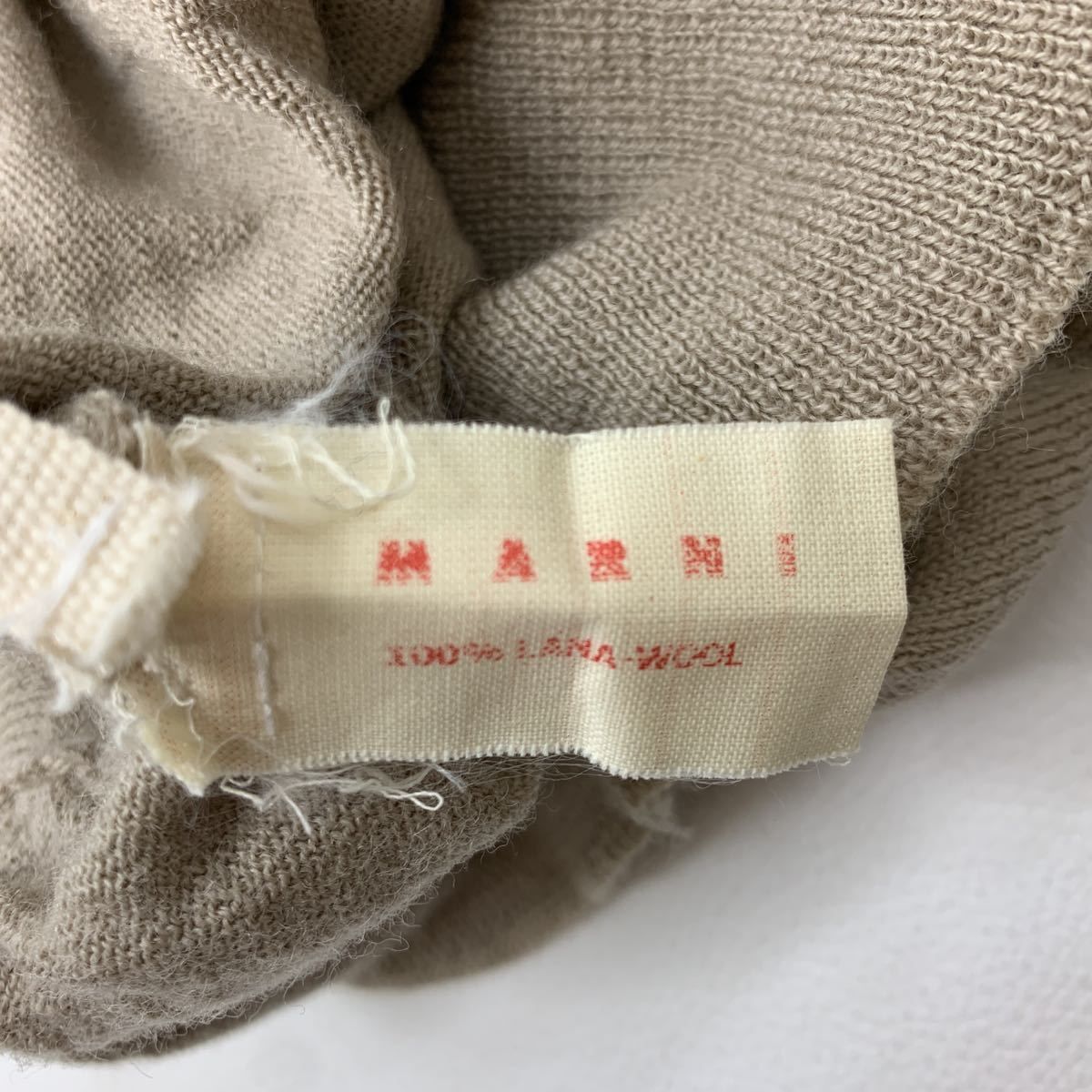 MARNI マルニ イタリア製 ラナウール ニットカーディガン メンズ 46 M相当 ベージュ 流石の素材感 左袖に目立たない補修有り I 198 その他 メンズ
