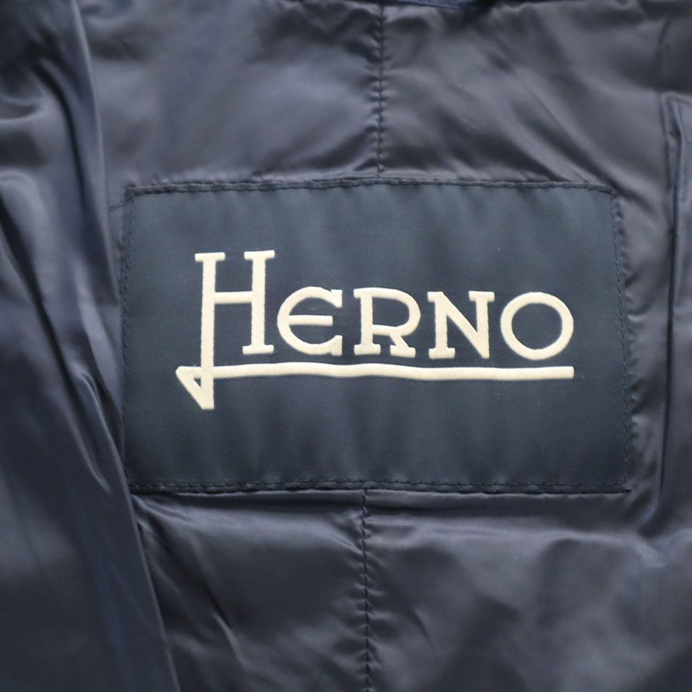 古着 Herno ヘルノ ルーマニア製 グース ダウンコート 44 ブルー