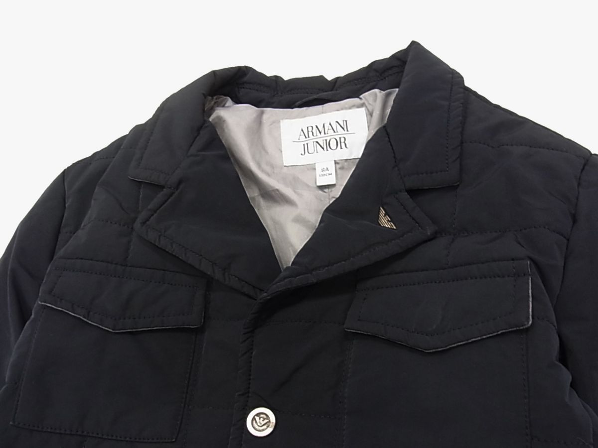 ◇ARMANI JUNIOR キルティング コート ダークネイビー イーグル
