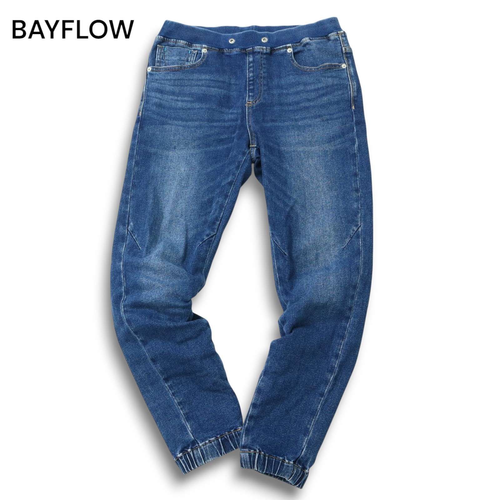 22SS☆ BAYFLOW ベイフロー 通年 USED加工 ストレッチ ジョガー デニム 