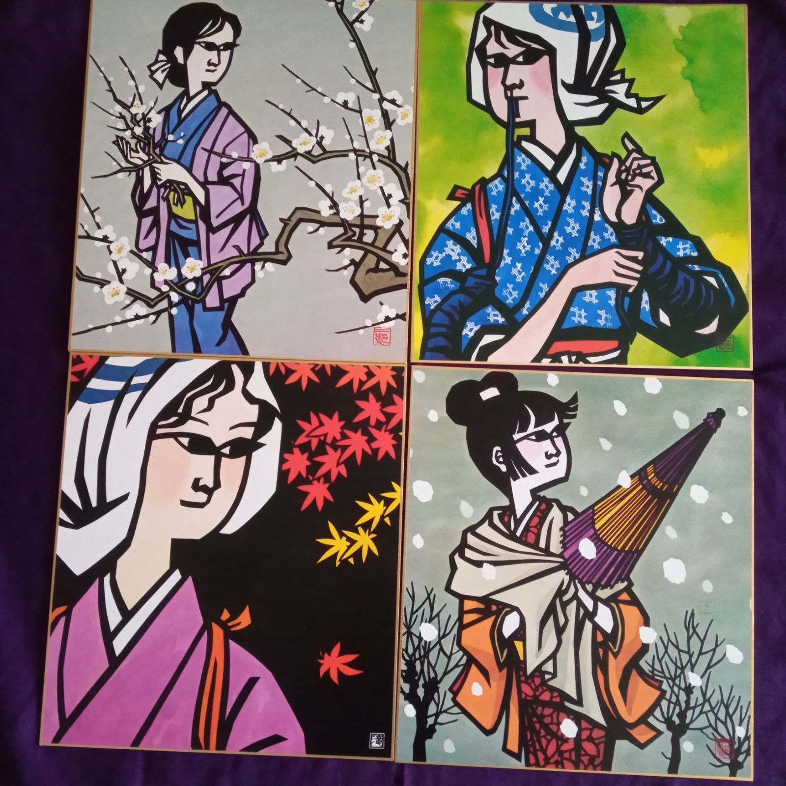 滝平二郎「きりえ」色紙 日本の四季 第一、ニ、三、四集 計16枚 - メルカリ
