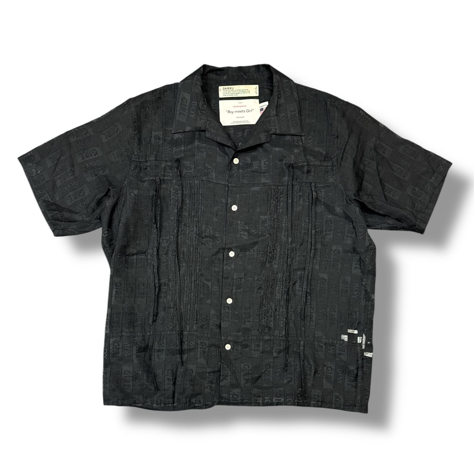 参考上代42900円 DAIRIKU 22SS LOVE Open Collar Shirt ラブ