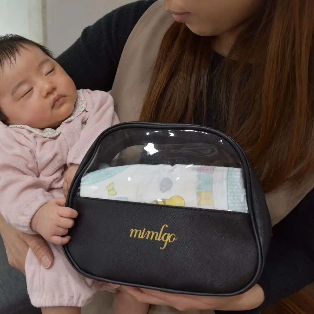 おむつポーチ 中身が見える 補充忘れ防止 オムツポーチ PVCレザー