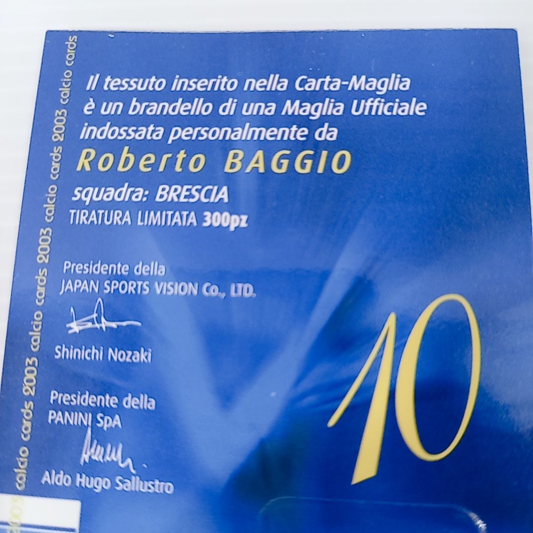 PANINI Calcio Cards 2003 Roberto BAGGIO ロベルトバッジョ ジャージ