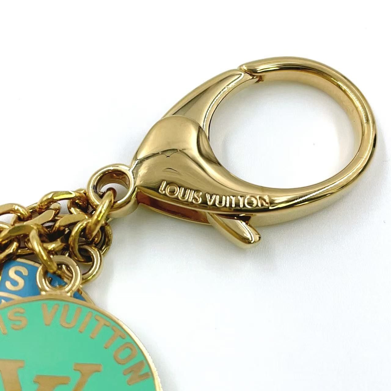 美品　LOUIS VUITTON ポルトワレ・シェンヌ・グローブ キーホルダー ルイヴィトンポルトクレシェンヌ グルロ バッグチャーム マルチ