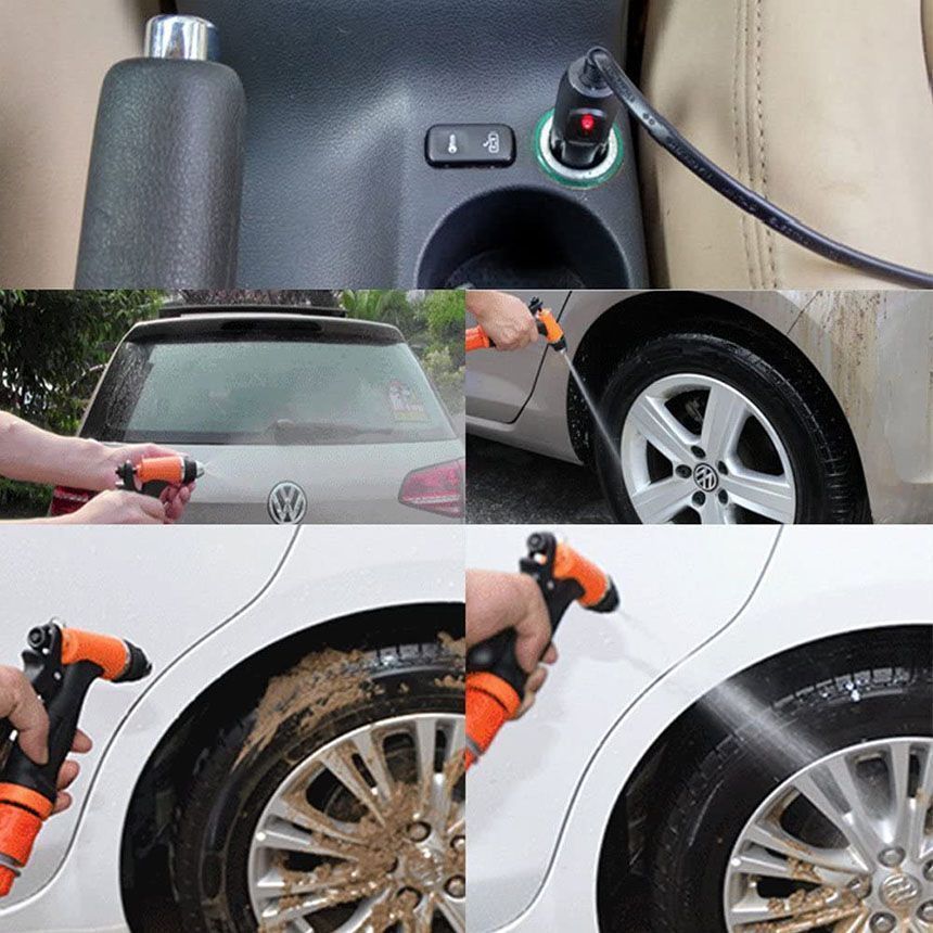 高圧洗浄機 洗車フォームガン 車機洗浄機 2個セット 洗車セット 高圧洗車ポンプ 12V 80W 洗浄機 電動式 車載圧力洗浄機 ポータブル式 高圧 BRIGHTFACE_UK