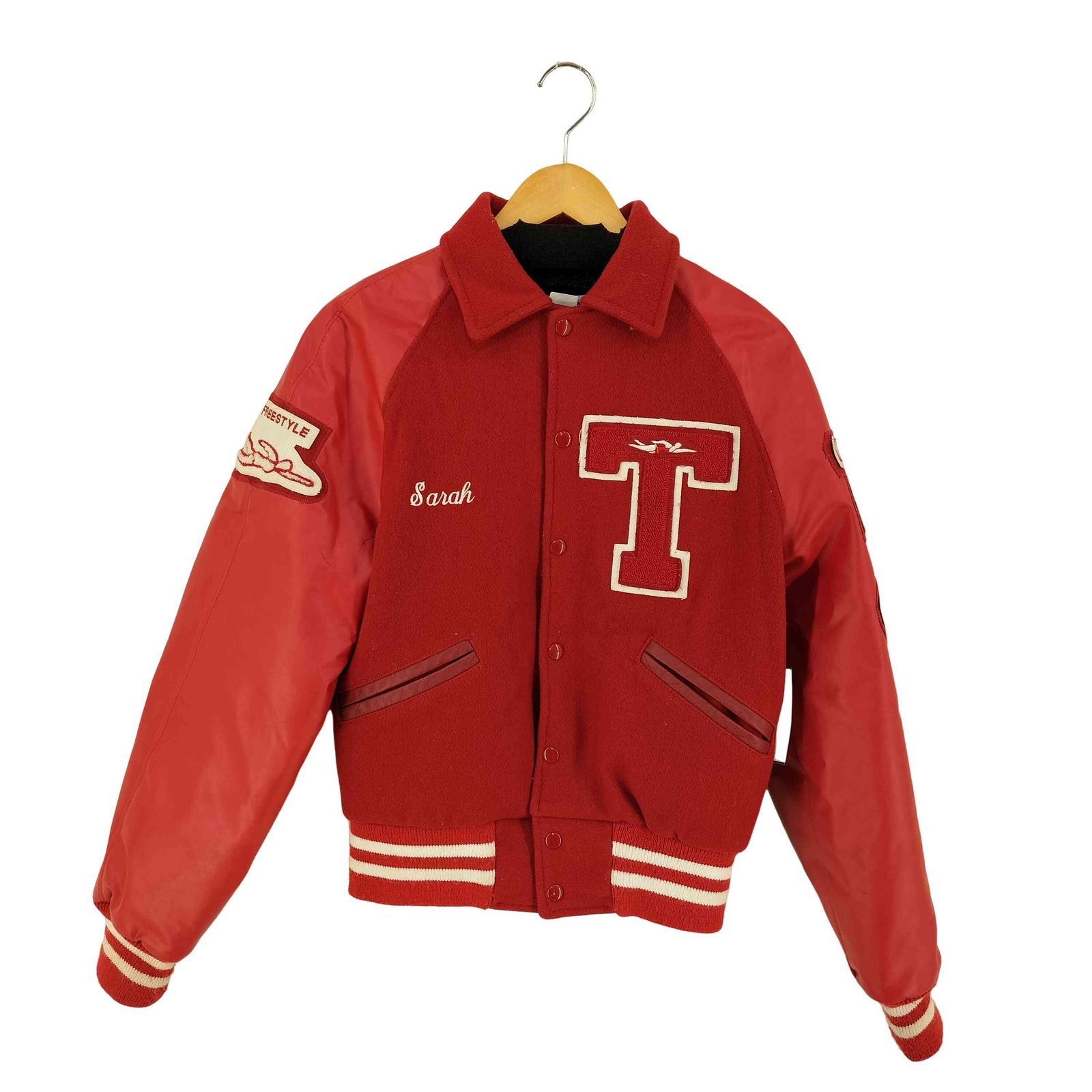 ユーズドフルギ USED古着 MECA SPORTSWEAR USA製 レザースリーブ 