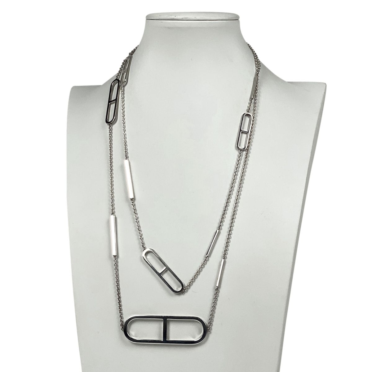 エルメス HERMES エヴァー シェーヌダンクル ネックレス ロング 