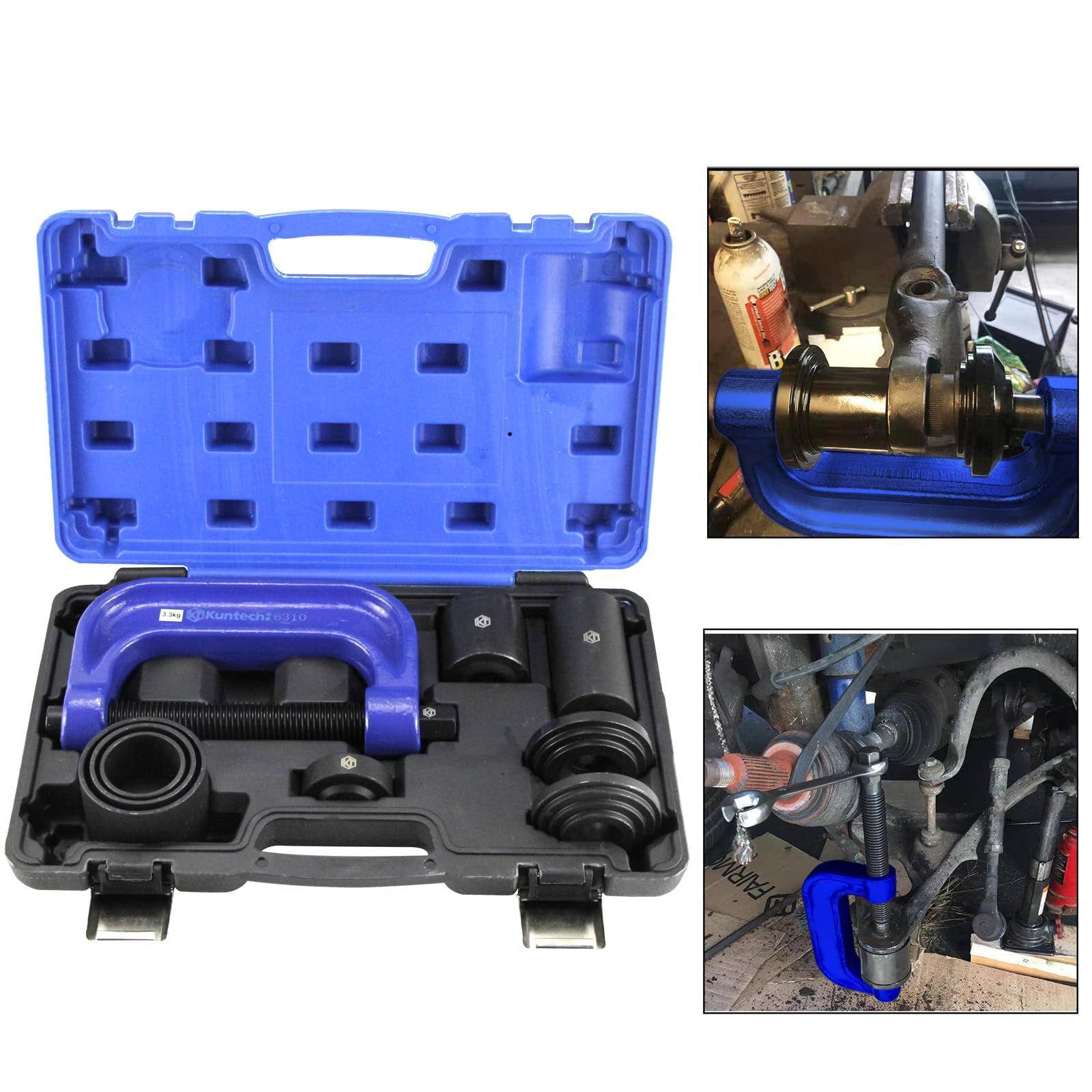 ボールジョイントプーラー AIPUDE ボールジョイントプレスツール 取り外し 取り付け工具セット 4WDアダプター付き のピットマンアームプーラー ヘビーデューティー サビ防止 ユニバーサルボールジョイントリムーバー＆インストーラー 汎用2WD