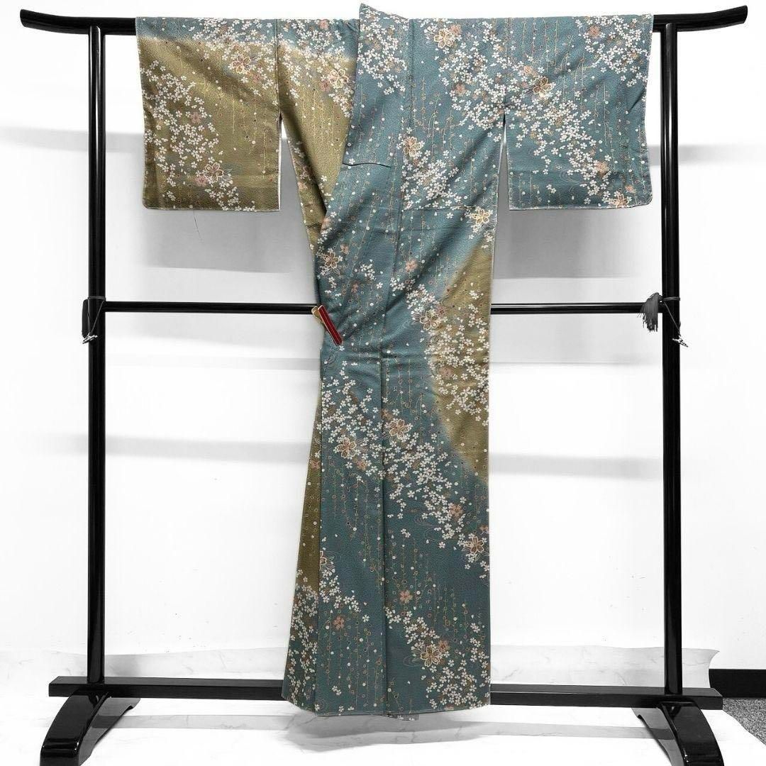 平和屋着物○訪問着 本場染大島紬 蔦の葉文 正絹 逸品 CAAS9358th