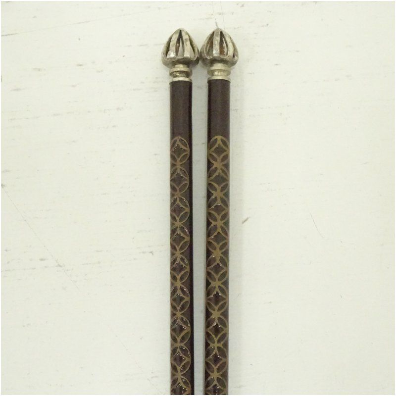 炭道具 木村清五郎造 時代七宝象嵌入火箸（共箱） 茶道 茶道具 炭道具