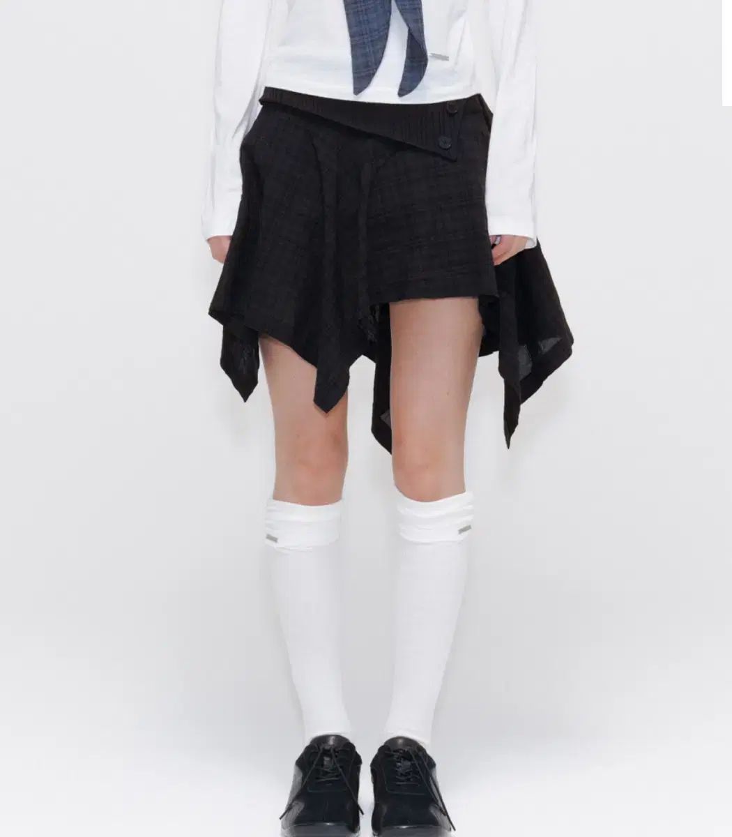 SEOUL ソウル アシンメトリー ミニ レイヤード スカート CHECK 2 サイズ