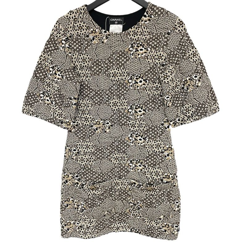 シャネル CHANEL 半袖ニットワンピース P50790 ゴールド