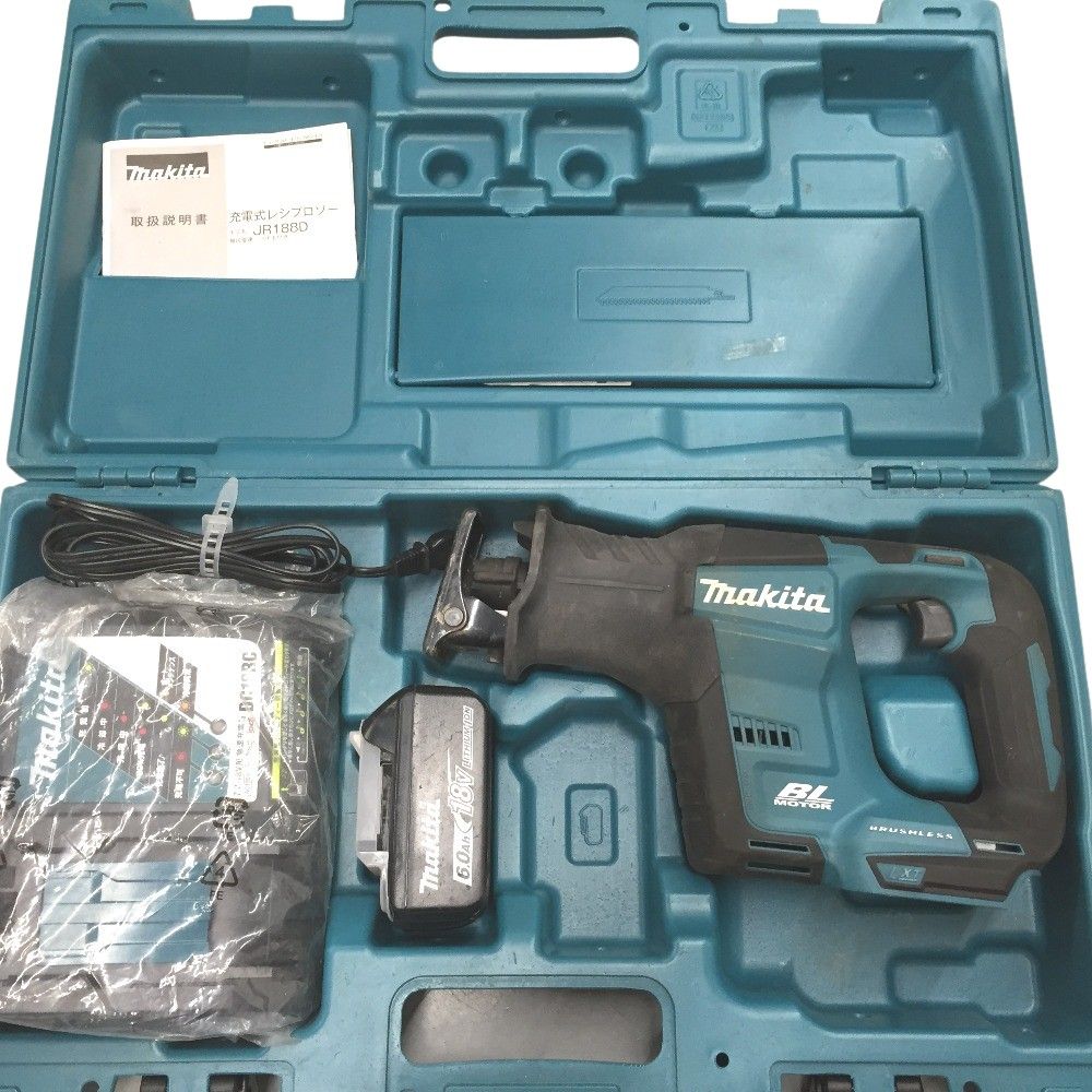 △△MAKITA マキタ 18V 充電式レシプロソー 充電器 バッテリー1個 （充電回数14回） ケース付 JR188D - メルカリ