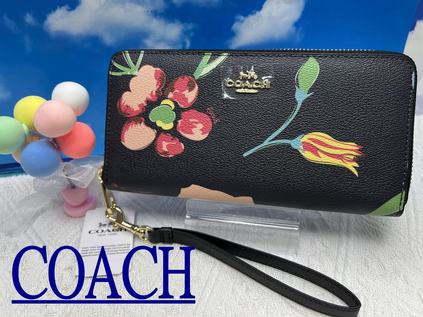 最安値級価格 コーチ COACH COACH長財布 C8694フラワーフローラル