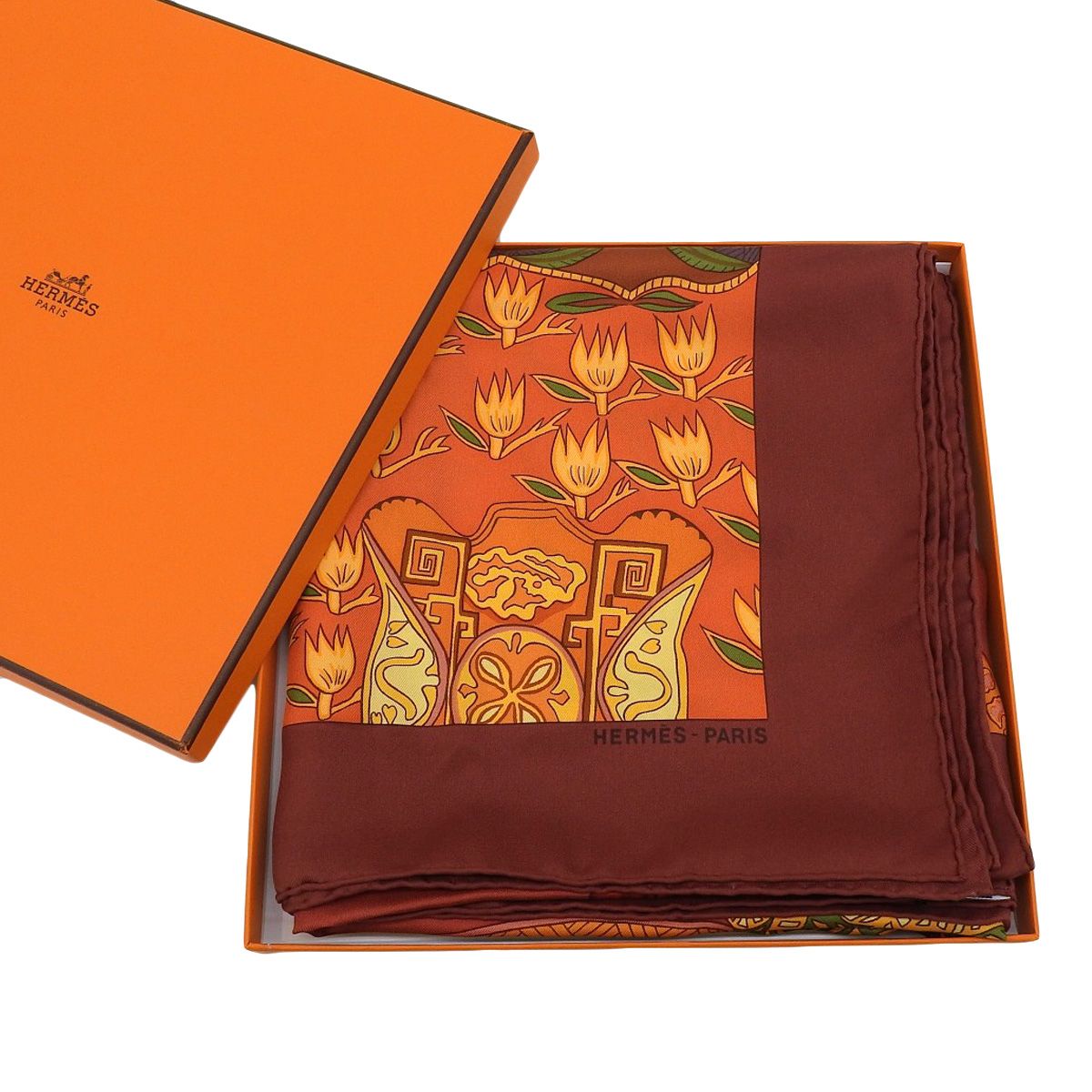 エルメス　HERMES　スカーフ　カレ90　ステップ美術 HERMES エルメス スカーフ 90 カレ ART des STEPPES ステップ
