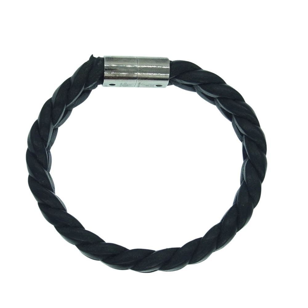 GUCCI グッチ レザー編み込み ブレスレット 中古・古着通販】GUCCI (グッチ) GUCCI クレスト 編み込みレザー