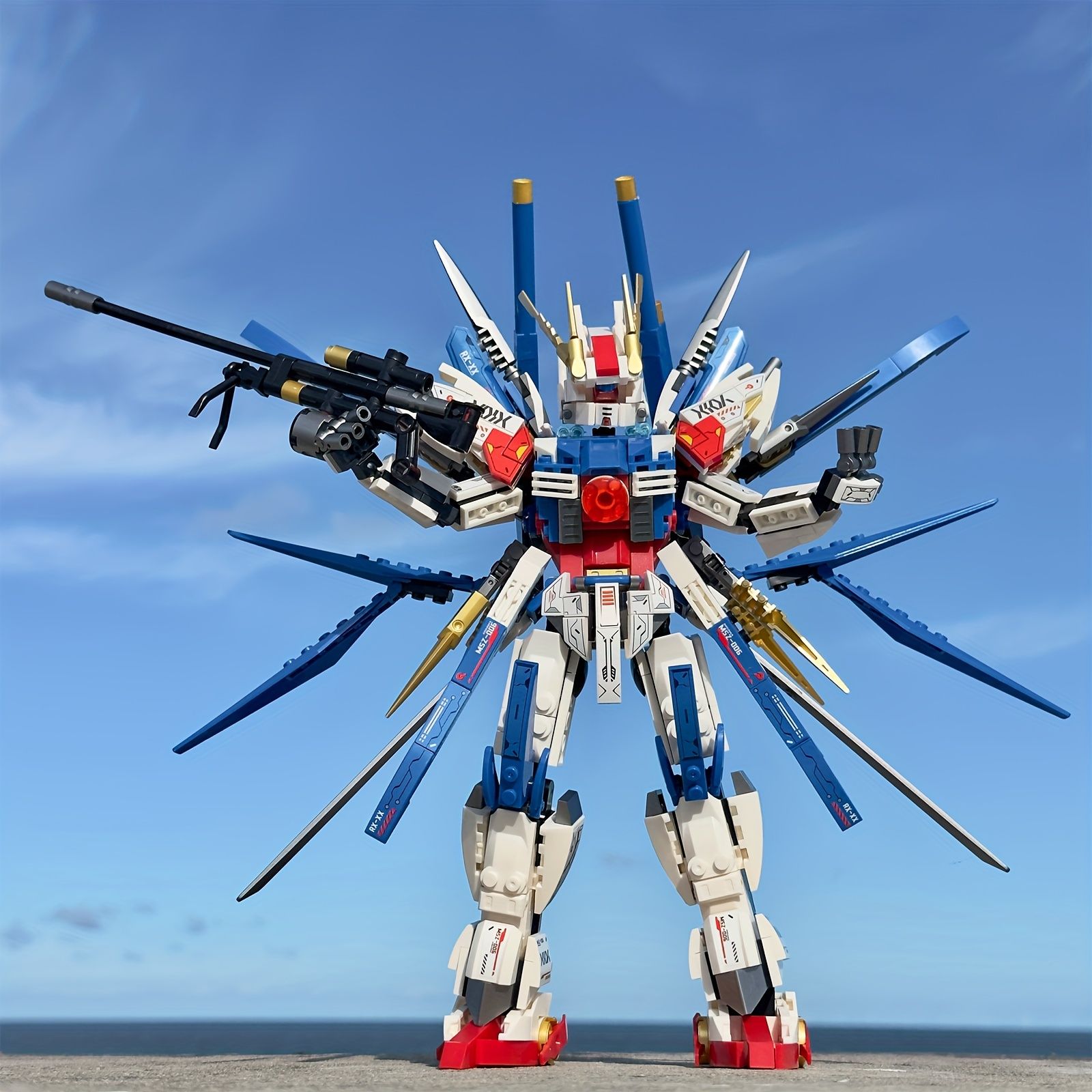 1pc スーパーヒーローをテーマにした大型メカロボットブロックセット、34.01cmのメカニカルモデル、攻撃機能と詳細なデザイン、自宅での創造的な組み立てに最適、6歳以上の誕生日やクリス