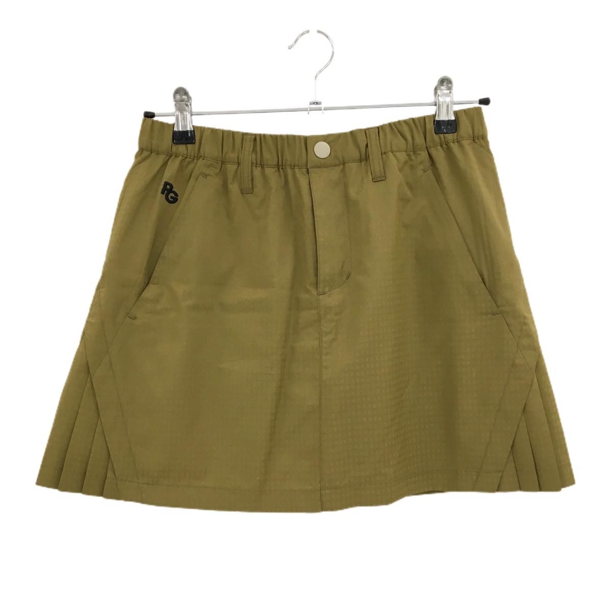 超 パーリーゲイツ スカート カーキ系 格子地模様 蓄熱裏地 サイドプリーツ レディース 0 S ゴルフウェア PEARLY GATES
