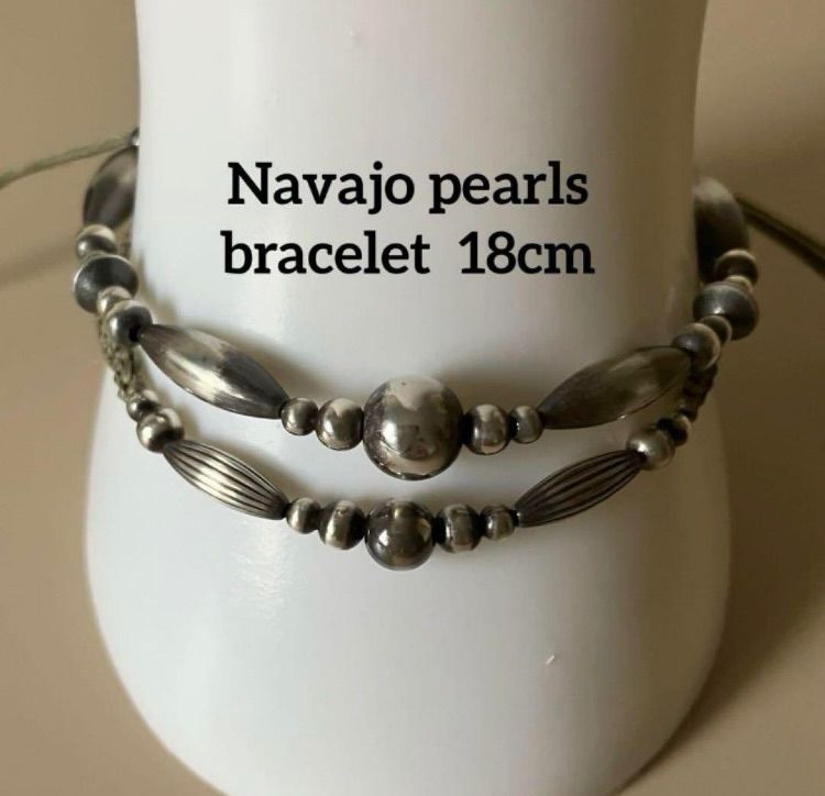 silver925ナバホパールづくしのブレスレット18cm