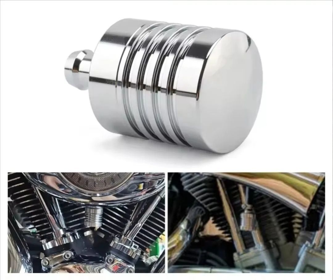 ビレットブローバイオイルキャッチタンク クローム | V-Twin ハーレー