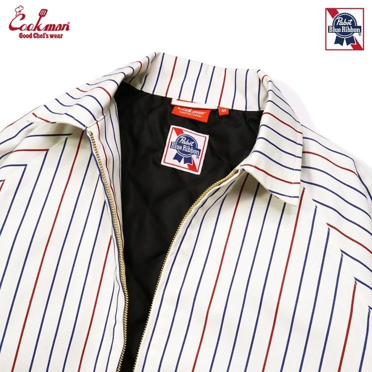 送料無料】COOKMAN x Pabst Blue Ribbon クックマン x パブストブルーリボン Stripe White Delivery  EX Warm ジャケット デリバリー ストライプホワイト 白 Jacket - メルカリ