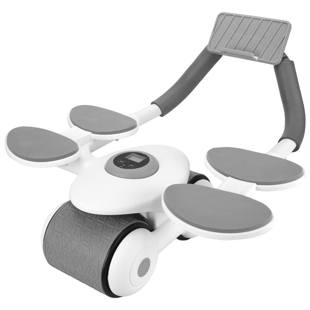 スマホホルダー 静音 エクササイズ 膝マット付き 肘支え トレーニング 腹筋ローラー