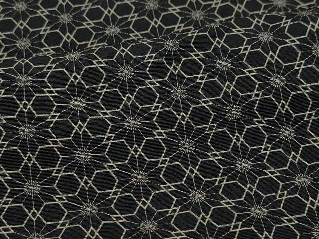 平和屋着物○上質な小紋 麻の葉文 黒地 さが美扱い 正絹 逸品 CAAW3894vf