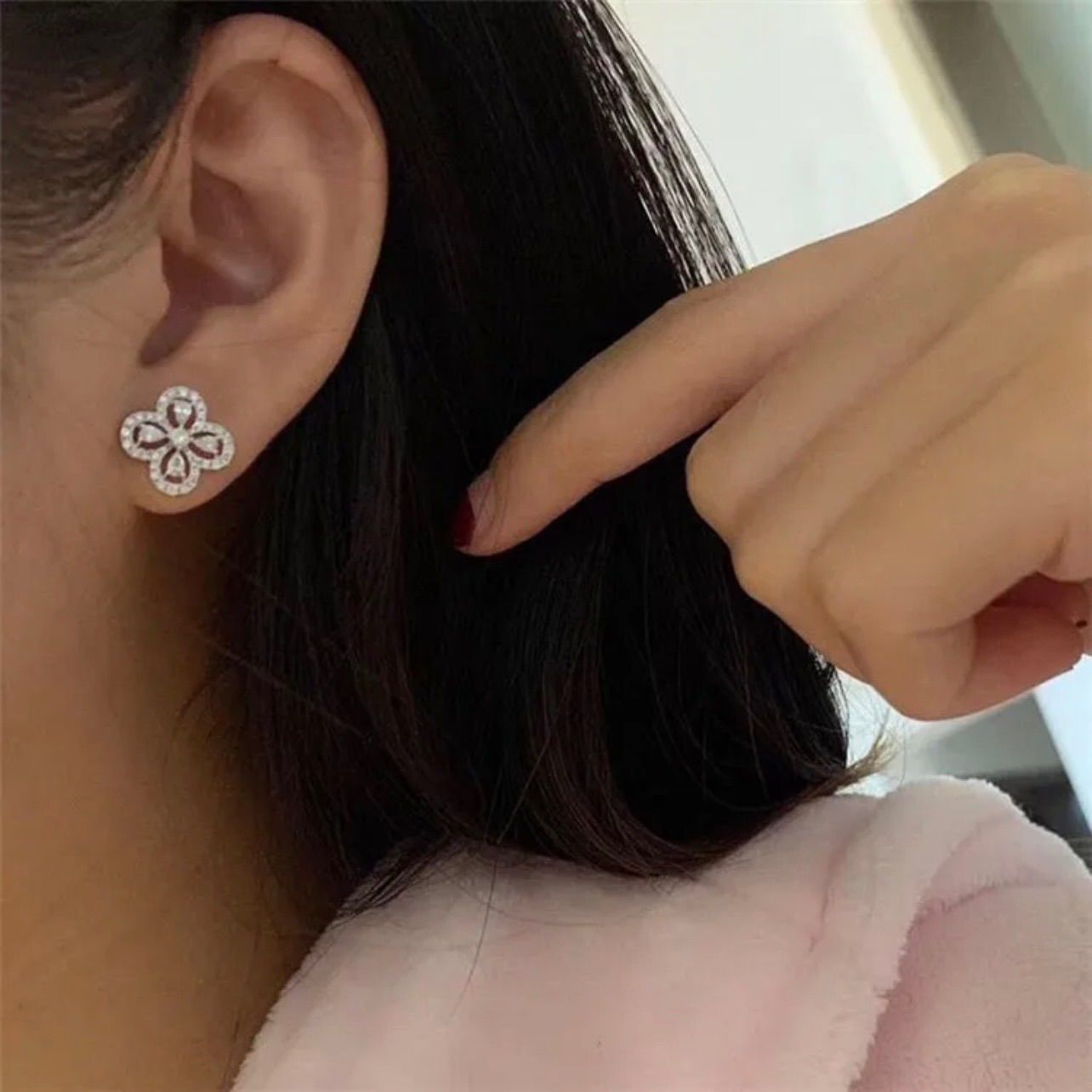 シルバー925 ストーンピアス クリア 一粒ピアス スタッドピアス