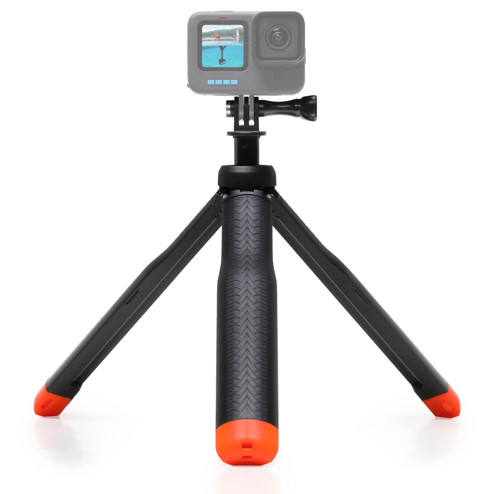 SOONSUN 4in1 フローティングセルフィースティック三脚 GoPro Hero 13 12 11 10 9 8 7 6 5 4 3 Max AKASO Osmo Action 3|4|5 Proカメラ用 - 防水拡張一脚ポールフローティング レッド