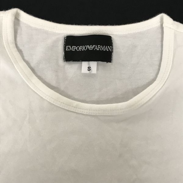 日本製/正規代理店タグ★エンポリオアルマーニ/EMPORIO ARMANI★ストレッチ/半袖Tシャツ【レディースS/白/white】ジョルジオ/Tops/Made in Japan◆cBH900 日本製/正規代理店タグ☆エンポリオアルマーニ/EMPORIO ARMANI