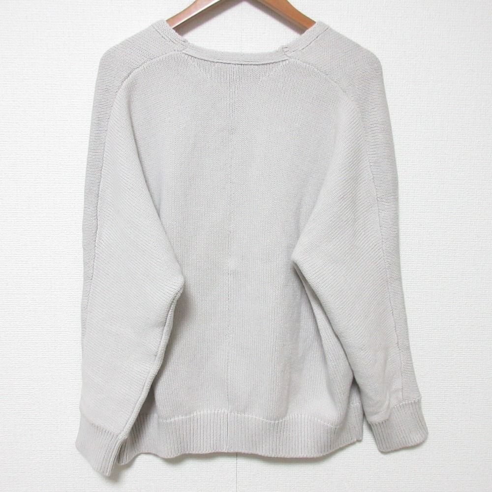 美品 23SS ebure エブール Vネック コットン カシミヤ ロングスリーブ  ニット セーター ベージュ レディース 古着 中古 美品 23SS ebure エブール Vネック コットン カシミヤ ロング