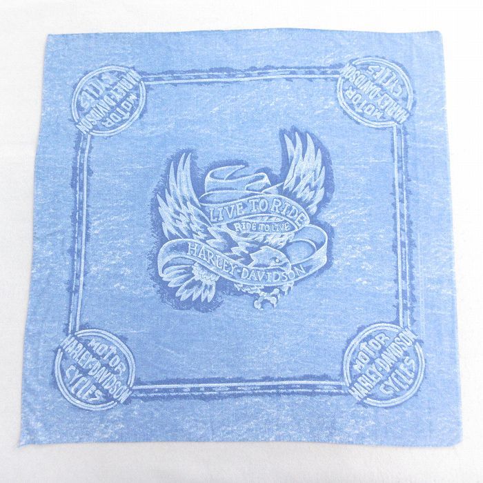 中古 ハーレーダビッドソン バンダナ 80s 鳥 薄紺 ネイビー 24sep27