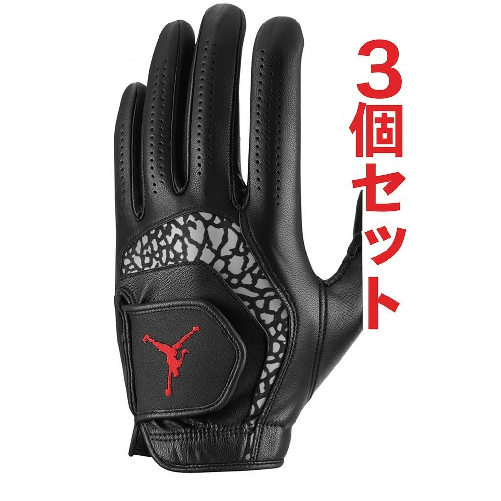 セット売り JORDAN ジョーダン メンズ ゴルフグローブ 左手用 ツアーGG ブラック MLサイズ