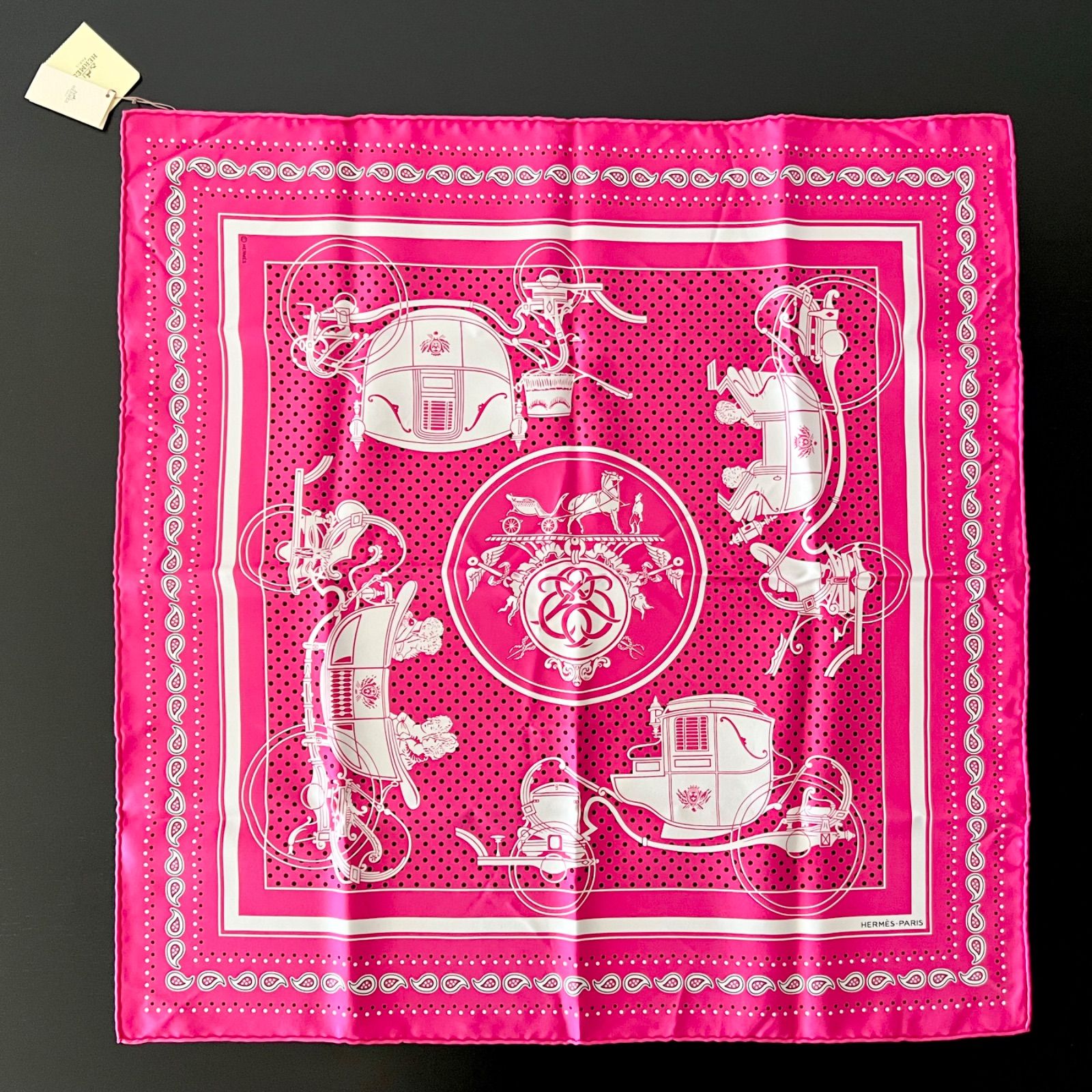 新品未使用 HERMES エルメス バンダナ カレ55 ピンク Ex-Libris エクス
