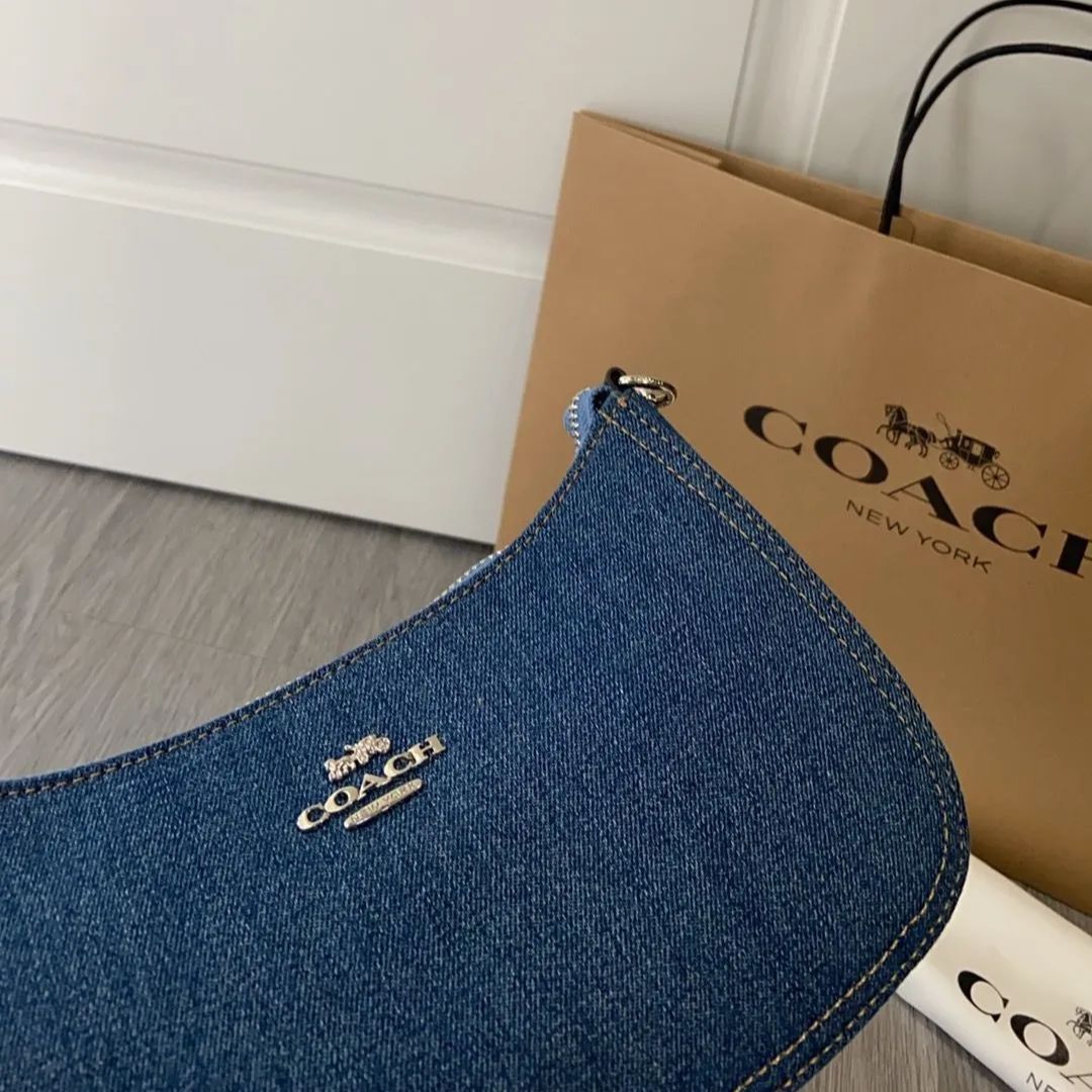 コーチ] ジーンズブルー ショルダーバッグ cak35 teri デニム 脇バッグ  