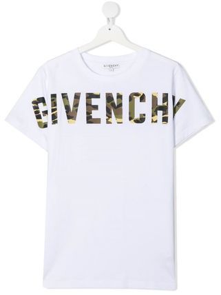 GIVENCHY KIDS カモフラージュロゴプリントコットンTシャツ 8歳用 ...