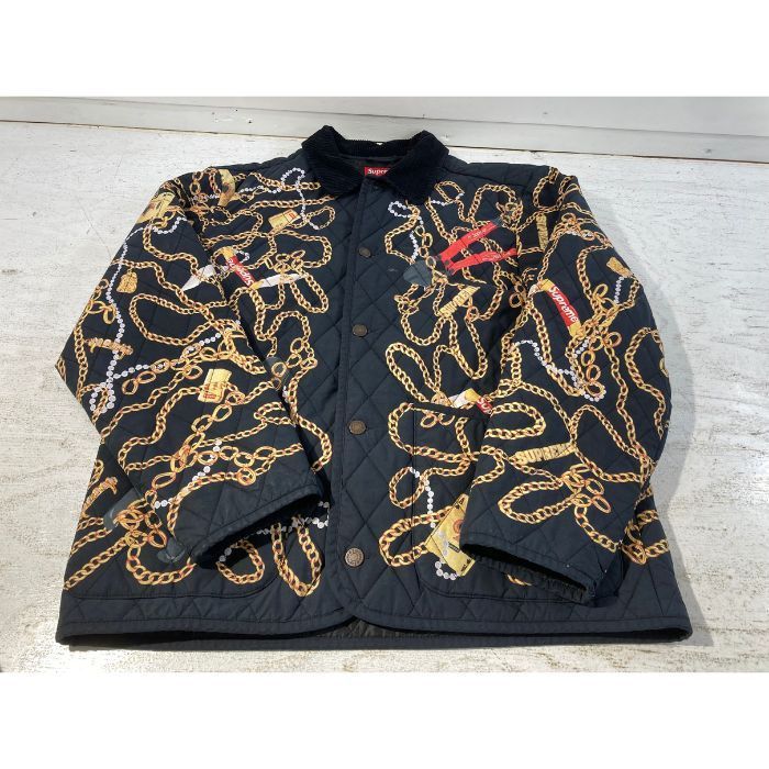 紫波75-1-0416st Supreme シュプリーム 20AW Chains Quilted Jacket チェーン キルト ジャケット Mサイズ メンズ