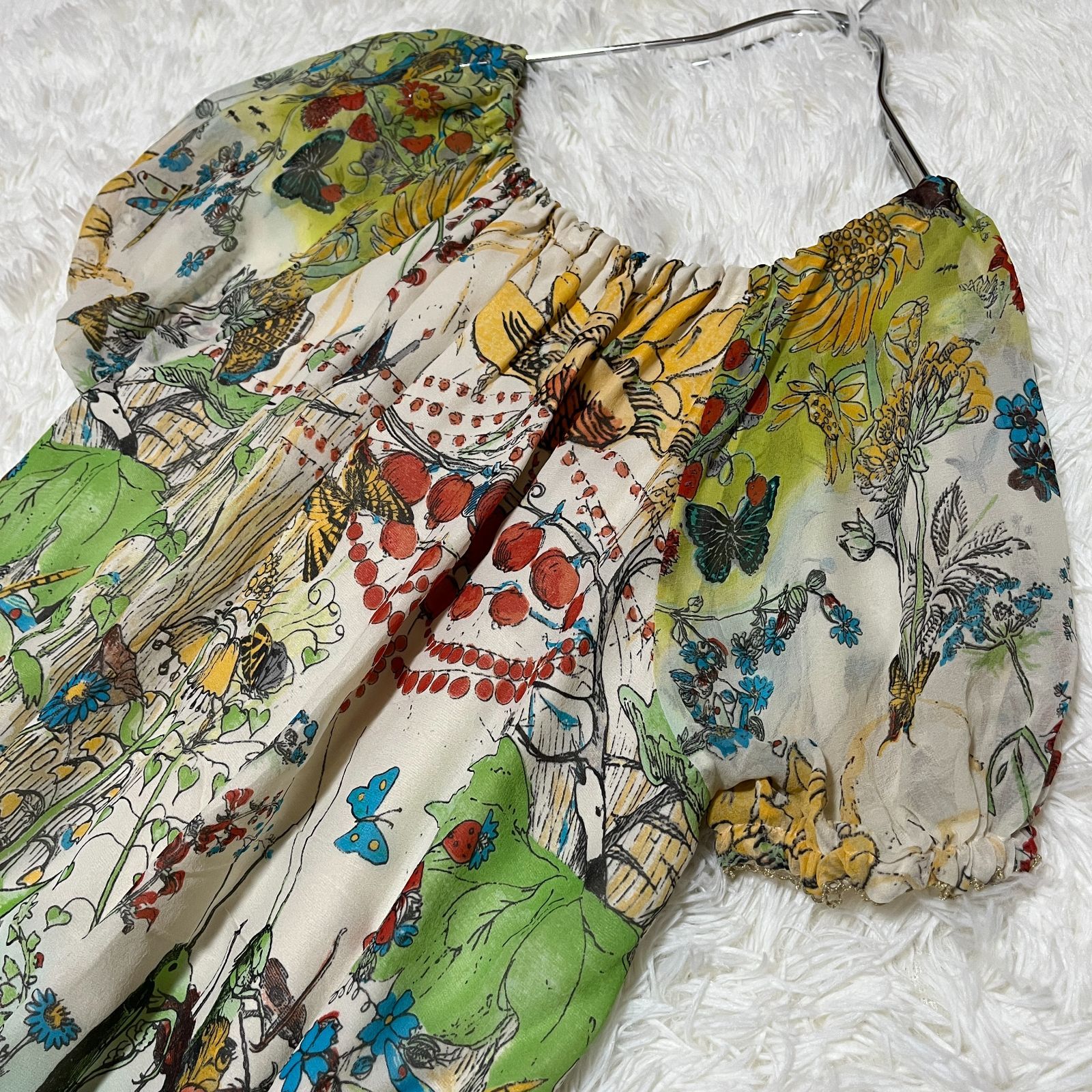 TSUMORI CHISATO ディープフォレストシルクワンピース ツモリチサト