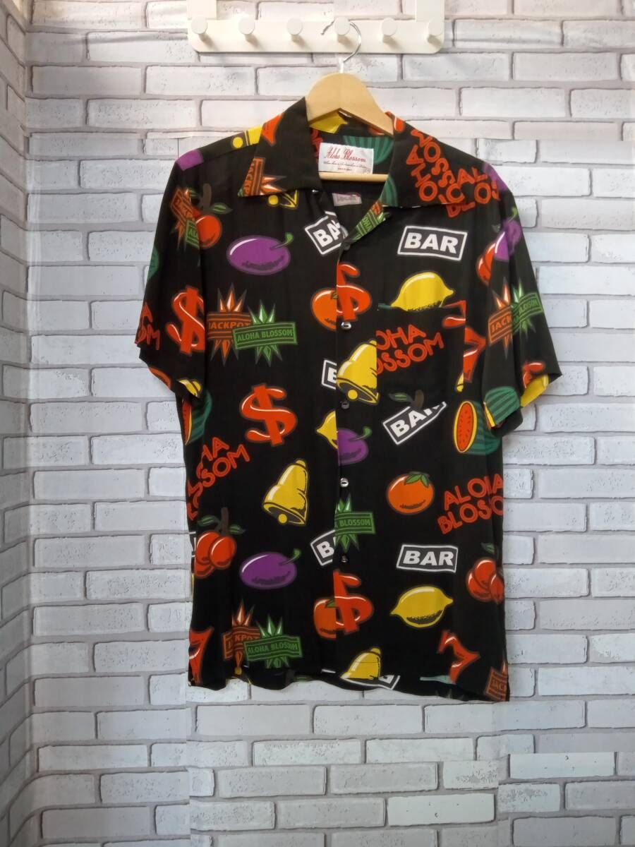 Aloha Blossom アロハシャツ 38サイズ アロハ ブロッサム オレンジ 38 Aloha Blossom アロハシャツ 38サイズ
