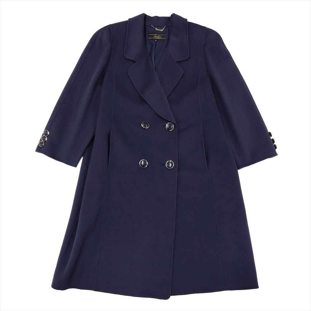 レリアン Leilian コート カシミヤ ネイビー サイズ13+