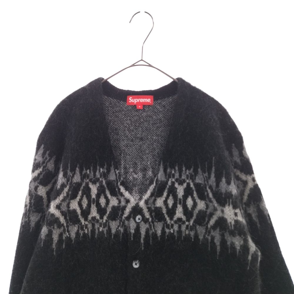 Supreme◆Abstract Stripe Cardigan/22AW/XL/カーディガン/ナイロン/ブラック Supreme◇22AW/Abstract Stripe Cardigan/L/ナイロン/PUP//