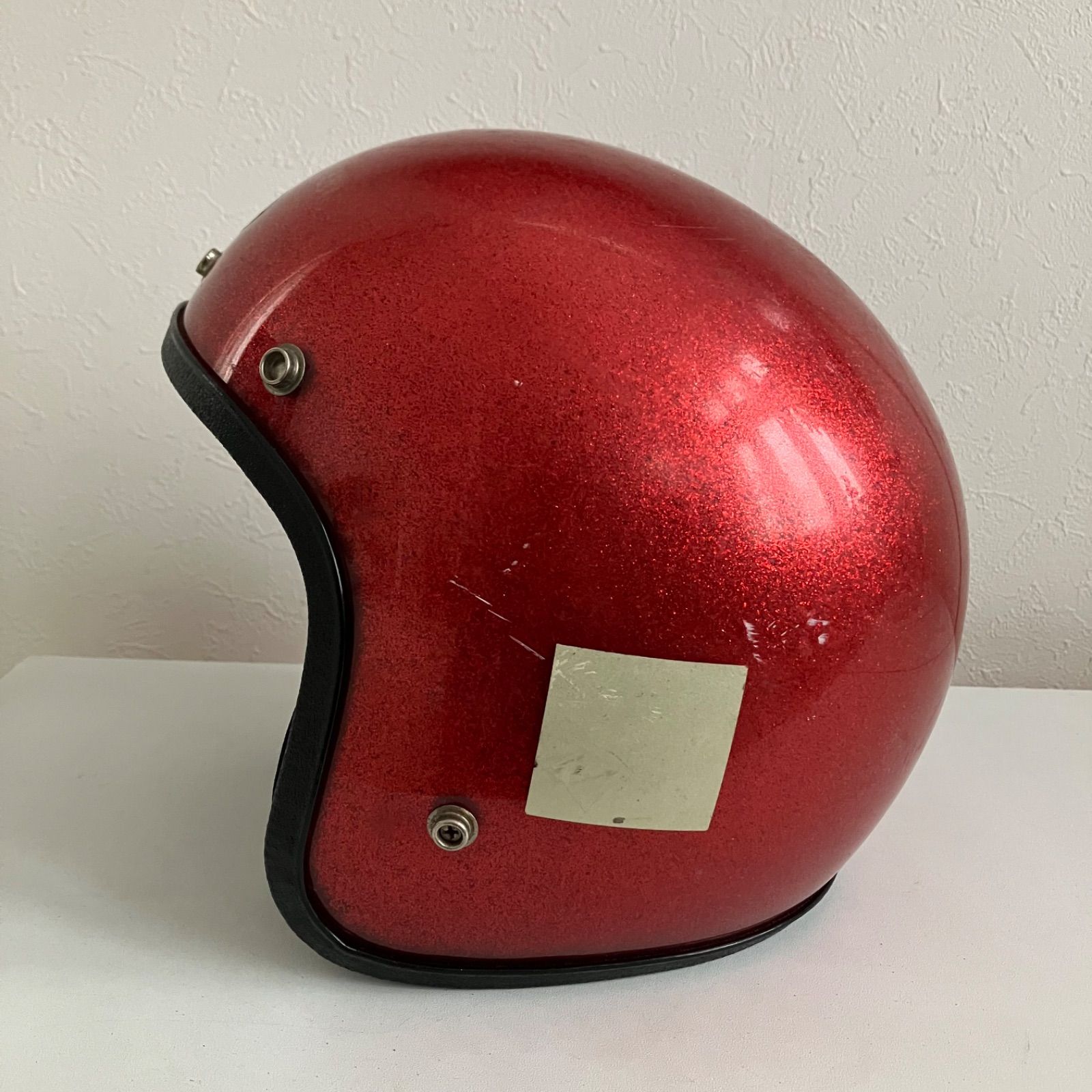 BON AIRE☆ビンテージヘルメット 1970年代 ヘルメット 赤 フレーク 