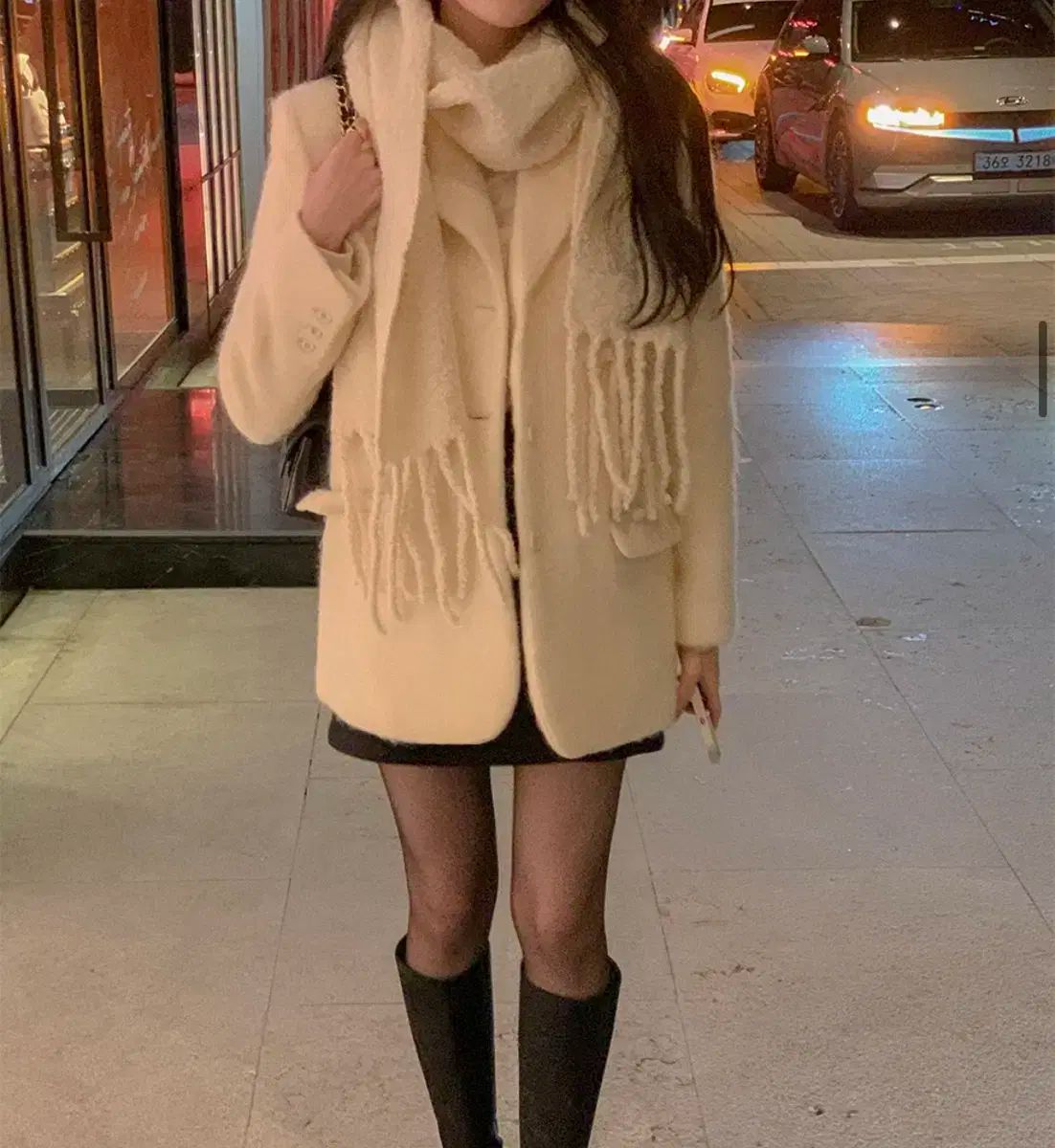 reine(レンヌ) クロエ ウール ハーフ コート アイボリー 色 - メルカリ