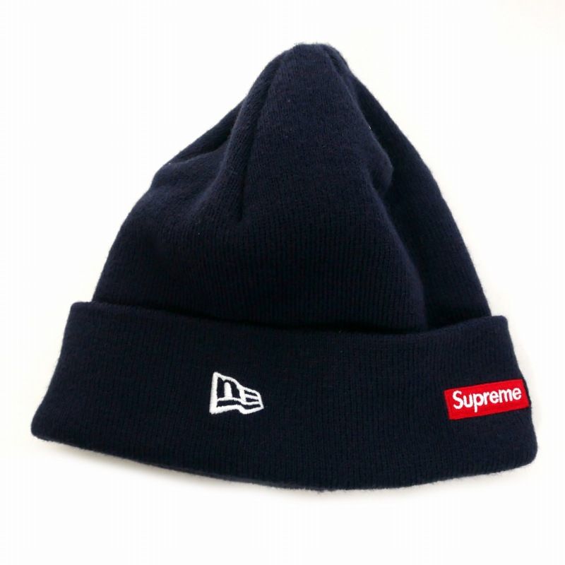 Supreme ニット帽 バンダナ　ネイビー Supreme☆シュプリーム バンダナ柄 ビッグロゴ ビーニー