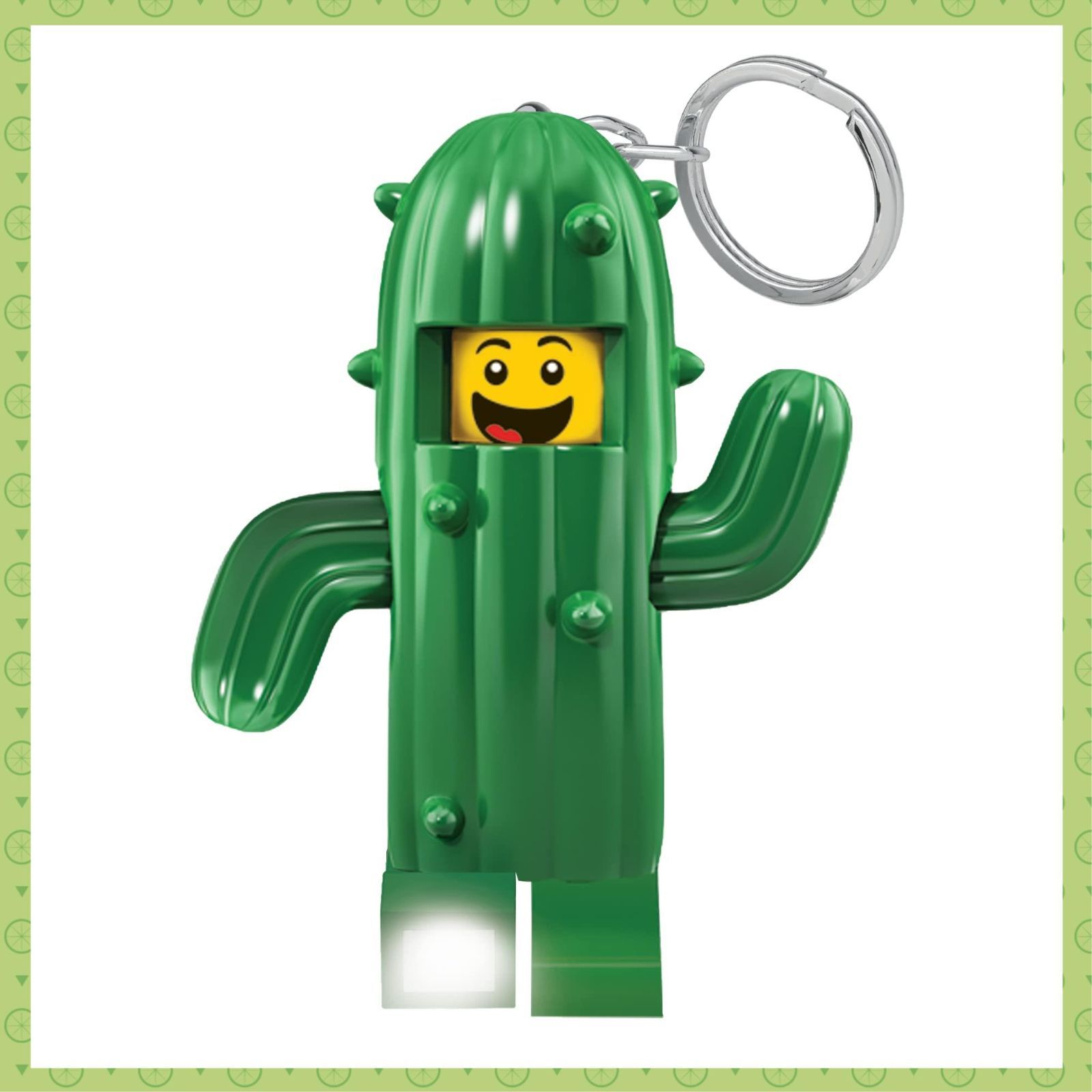【数量限定】ブロック LEDキーチェーンライト おもちゃ キーホルダー カクタスボーイ 人形 Boy 関節が可動 Cactus アイコニック ミニフィギュア IQ