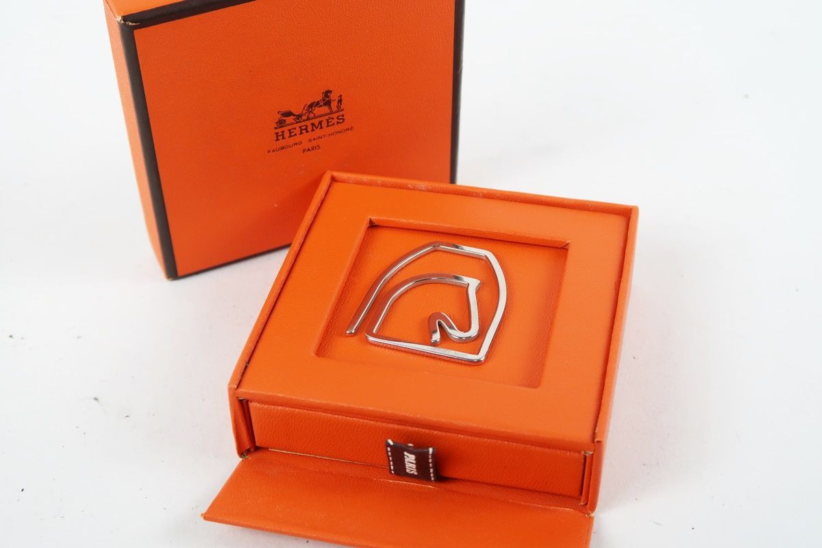 名東】【HERMES】エルメス マネークリップ エケストル シル