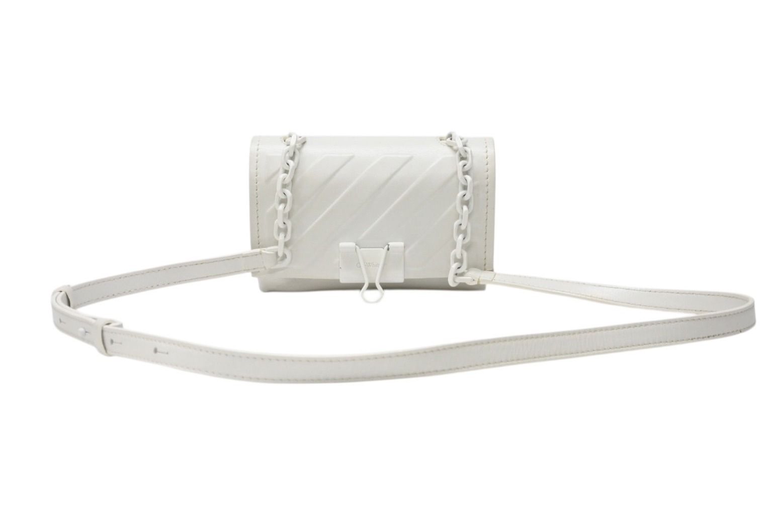 OFF-White バインダークリップ　ハンドバッグ　ホワイト 〇〇 Off-White オフホワイト DIAG バインダー クリップ