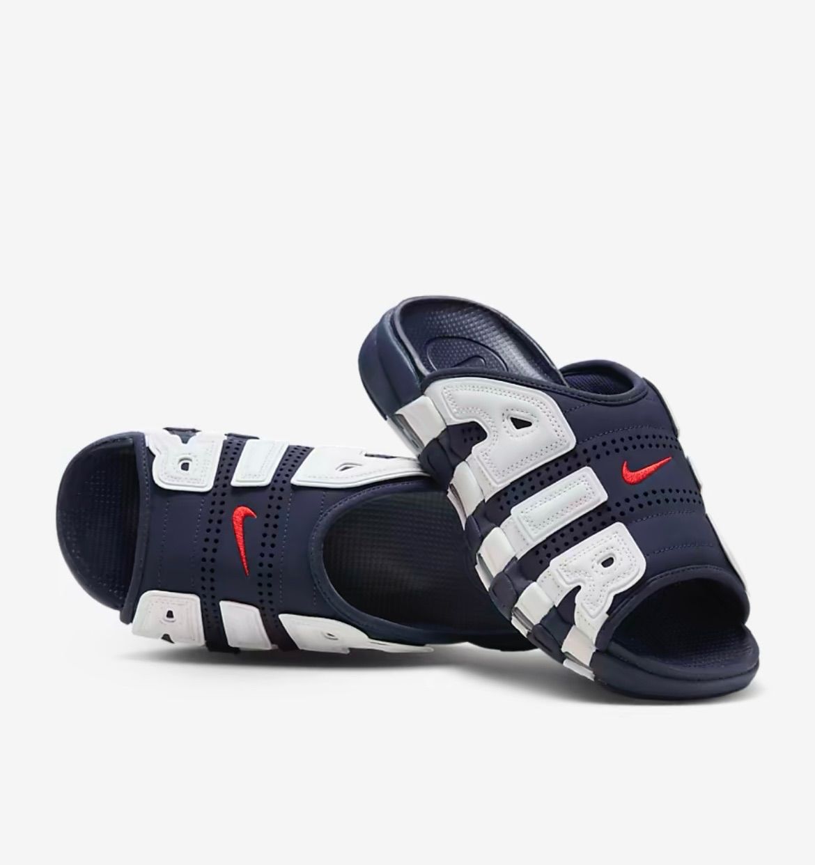 【新品】28cm ナイキ エアモアアップテンポ サンダル ネイビー NIKE ナイキ AIR MORE UPTEMPO SLIDE エア モア アップテンポ