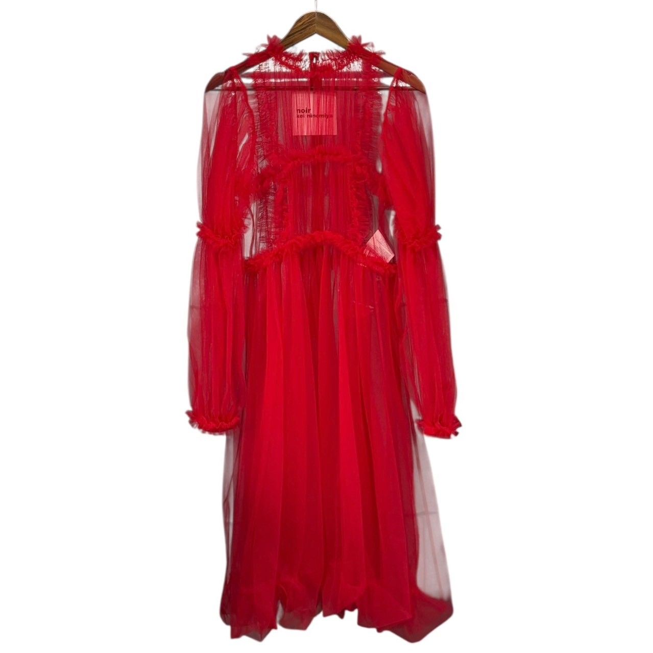 新品 25SS noIr kei ninomiya チュールワンピース noir kei ninomiya ウールギャバジン×ナイロンチュール